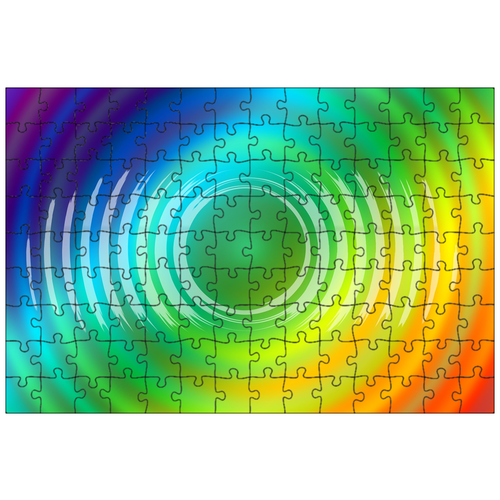 фото Магнитный пазл 27x18см."задний план, разноцветный, кольца" на холодильник lotsprints