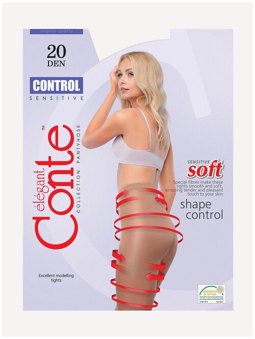 Колготки  Conte elegant Control, 20 den, размер 3, бежевый, коричневый