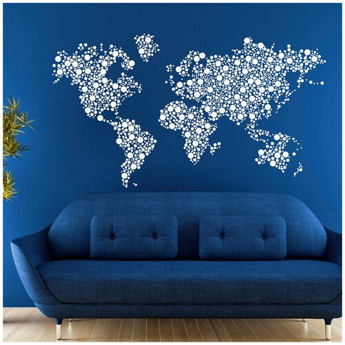 Интерьерная наклейка Chatte “Карта мира - абстракция”, 150 х 85 см.