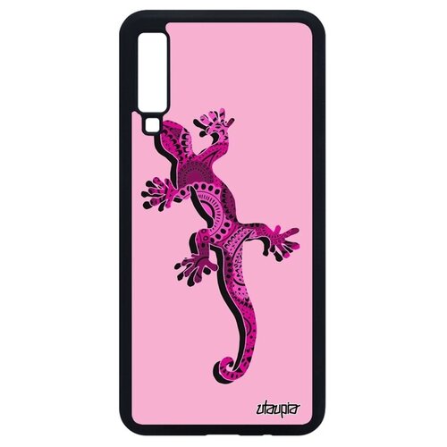 фото Защитный чехол на смартфон // galaxy a7 2018 // "саламандра" дизайн символ, utaupia, розовый