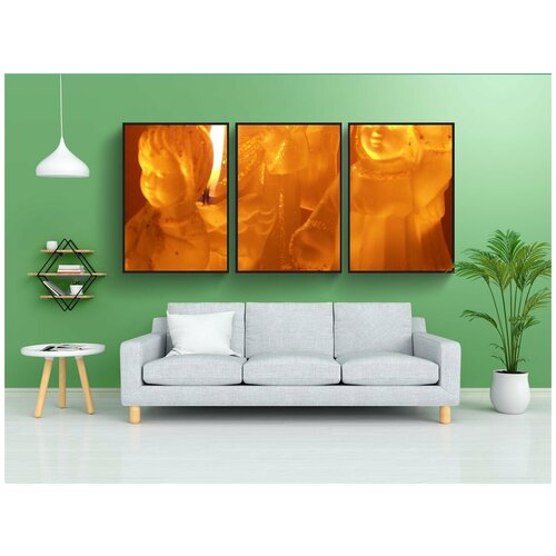 фото Набор модулных постеров для интерьера "свечи, ангел, подсвечник" 60x90 см. в тубусе, без рамки lotsprints