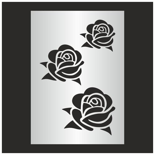 Купить Трафарет Цветы розы Тип 1 210х300 мм прозрачный из пластика 0, 3 мм ПолиЦентр, Полицентр