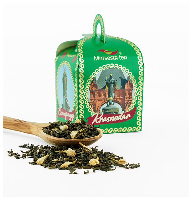 "Мацеста чай" зеленый с цветками и бутонами жасмина "Краснодар" 50гр - фотография № 3