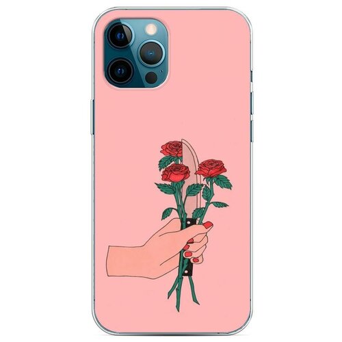 фото Силиконовый чехол "розы и нож" на apple iphone 12 pro max / айфон 12 про макс case place