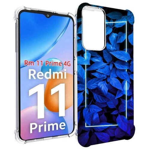 Чехол MyPads голубые цветочки неон для Xiaomi Redmi 11 Prime 4G задняя-панель-накладка-бампер чехол mypads голубые цветочки неон для xiaomi redmi k60 задняя панель накладка бампер