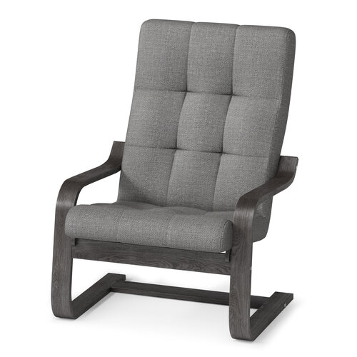 Кресло для отдыха Pragma Okhta с регулируемой спинкой, обивка: текстиль, чёрно-коричневый/серый