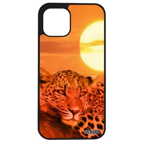 фото Яркий чехол на смартфон // apple iphone 12 mini // "леопард" зверь хищник, utaupia, оранжевый