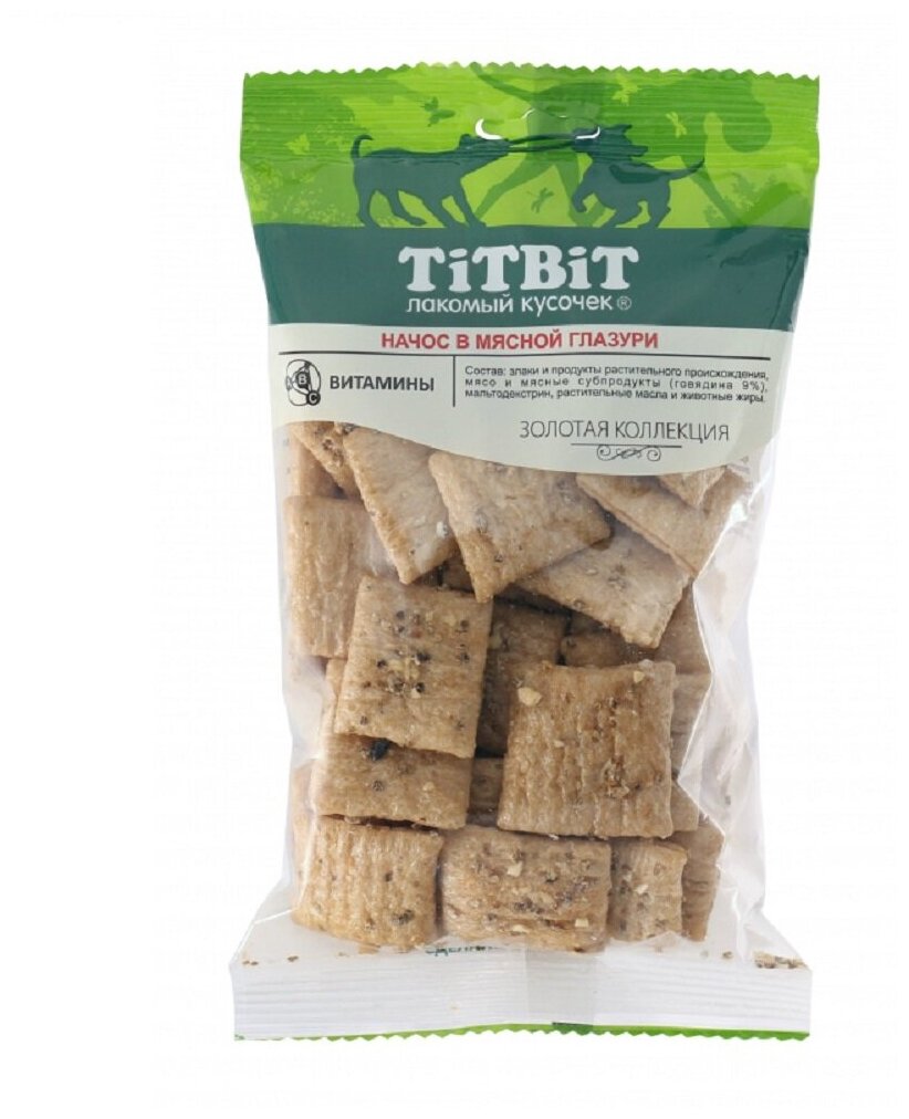 TiTBiT Золотая коллекция: начос в мясной глазури для собак
