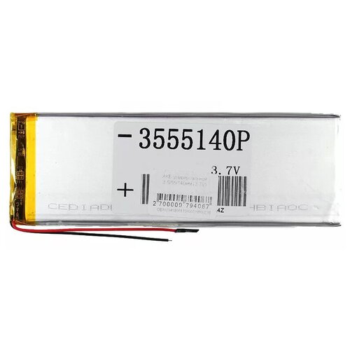 аккумулятор li pol батарея 386590 3 7v li pol 3200 mah 3 8x65x90 mm Аккумулятор Li-Pol (батарея) 3555140 3.7V Li-Pol 3200 mAh (3.5x55x140 mm)