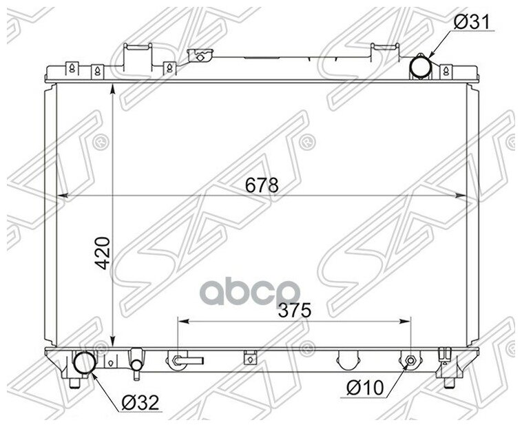 Радиатор Toyota Town Ace Noah/Lite Ace Sr4/5# 3s-Fe 96-07 Sat арт. TY0050