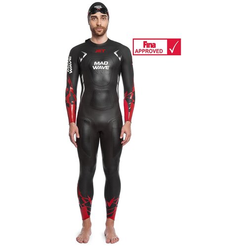 Гидрокостюм мужской MadWave WETSUIT JET, Цвет - черный/красный;Размер - LL;Материал - Неопрен