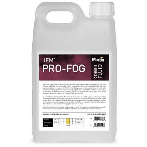 Martin JEM Pro-Fog Fluid Жидкость для генераторов тяжелого дыма 2,5 л (на водной основе)