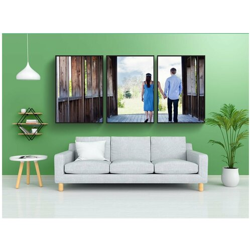 фото Набор модулных постеров для интерьера "пара, ходьба, рука об руку" 60x90 см. в тубусе, без рамки lotsprints