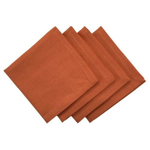 фото Набор салфеток для сервировки "наполетано", хлопок, лен, цвет оранжевый, 4 шт. семейные ценности