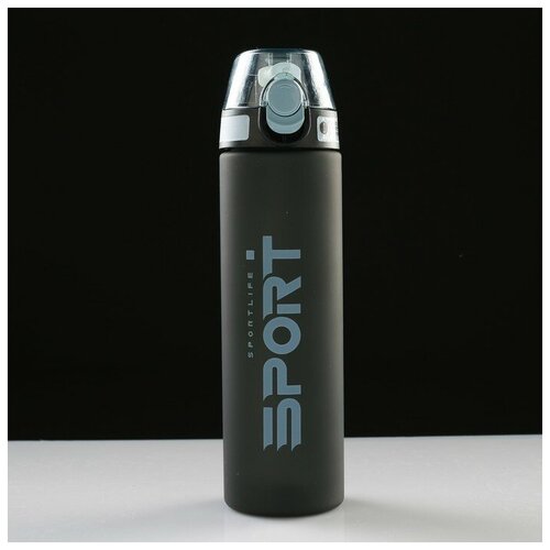 фото Бутылка для воды 700 мл, с поильником, клик, 7х26 см, бежевая qwen