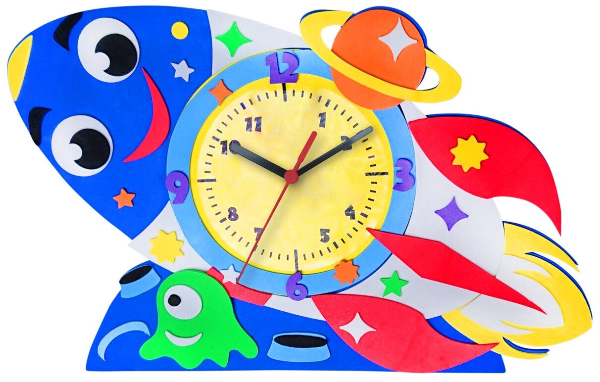 фото Color kit / Настенные часы /Детские часы Ракета - набор для творчества CL021