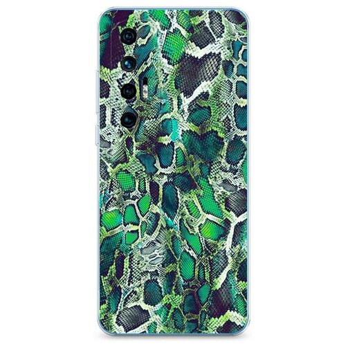 фото Силиконовый чехол "зеленая кожа змеи" на xiaomi mi 10s / сяоми ми 10s case place