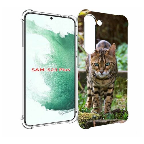 Чехол MyPads порода кошка бенгальская для Samsung Galaxy S23 Plus + задняя-панель-накладка-бампер чехол mypads кошка в наушниках рисунок для samsung galaxy s23 plus задняя панель накладка бампер