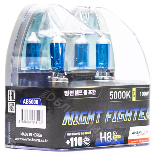 Лампа высокотемпературная Avantech H8 12V 35W (70W) 5000K, комплект 2 шт.