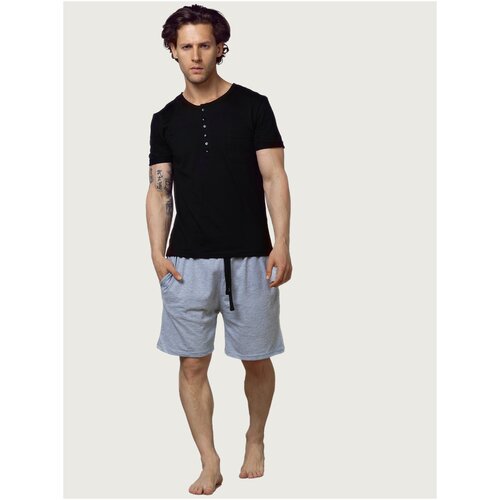 фото Мужская пижама шорты с футболкой mor, mor-01-007-003901, черный, размер xl