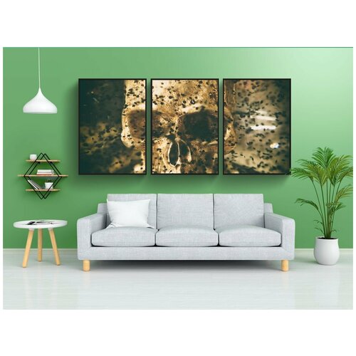 фото Набор модулных постеров для интерьера "череп, смерть, чернить" 60x90 см. в тубусе, без рамки lotsprints