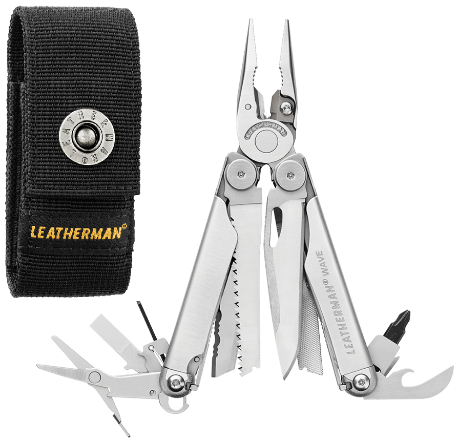 Мультитул Leatherman Wave + с чехлом на кнопке