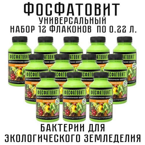 Фосфатовит универсальный концентрат 220 мл. Набор 12 флаконов фосфатовит удобрение для роз и садовых цветов фосфатовит 220 мл