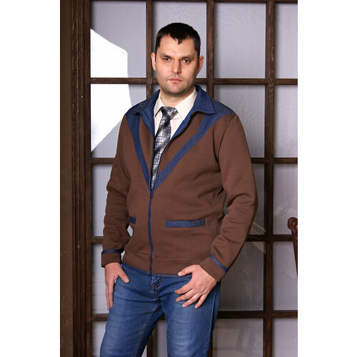 фото Толстовка энигмастиль, размер 50, коричневый