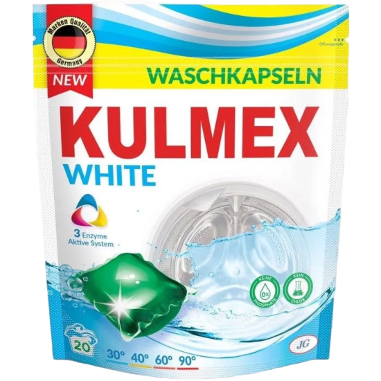 Капсулы для стирки Kulmex Laundry Caps White для белого белья, 20 шт