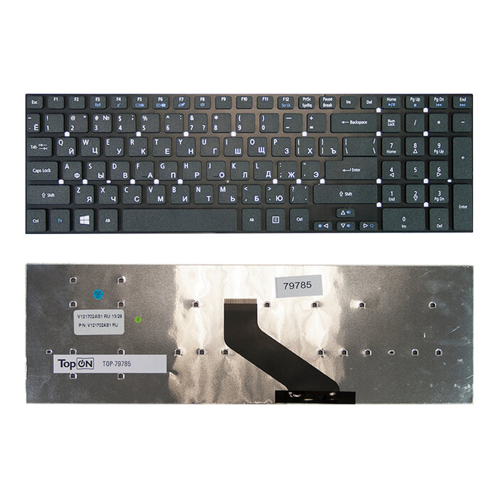 Клавиатура для ноутбука Acer Aspire 5755 5755G 5830 5830G 5830T V3-551 V3-771 Series. Г-образный Enter. Черная без рамки. MP-10K33SU-698.