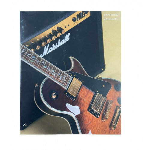 ArdiMusic Тетрадь в клетку рисунок Гитара Les Paul с комбиком, 48 листов.