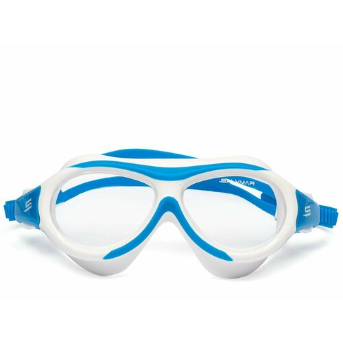 Очки для плавания подростковые SALVIMAR FRIPP белый силикон/синяя рамка маска salvimar incredibile прозрачный силикон голубые линзы