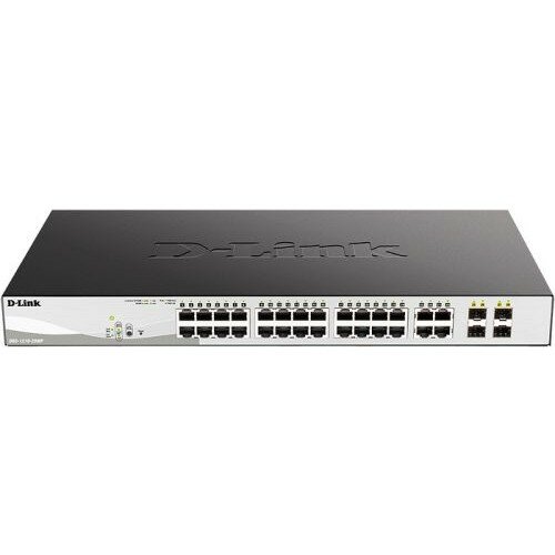 D-Link Сетевое оборудование DGS-1210-28MP F4A Настраиваемый L2 коммутатор с 24 портами 10 100 1000Base-T и 4 комбо-портами 100 1000Base-T SFP 24