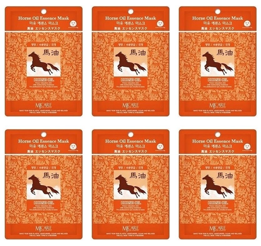 Маска тканевая для лица Конский жир Horse Oil Essence Mask 23гр MIJIN Cosmetics - фото №1