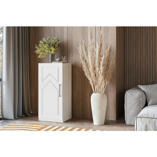 Комод Эверест - 1 МДФ Белый фабрика «Мебель Лэнд 24» ШxГxВ 35x40x90