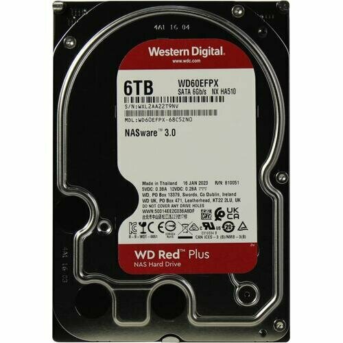 Жесткий диск Western digital Red Plus 6 Тб WD60EFPX 1784600₽