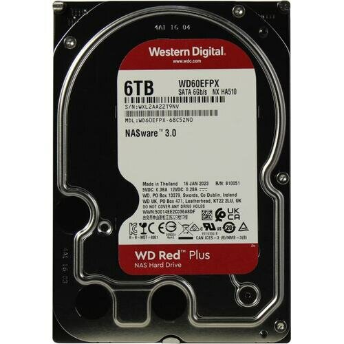 Жесткий диск Western digital Red Plus 6 Тб WD60EFPX