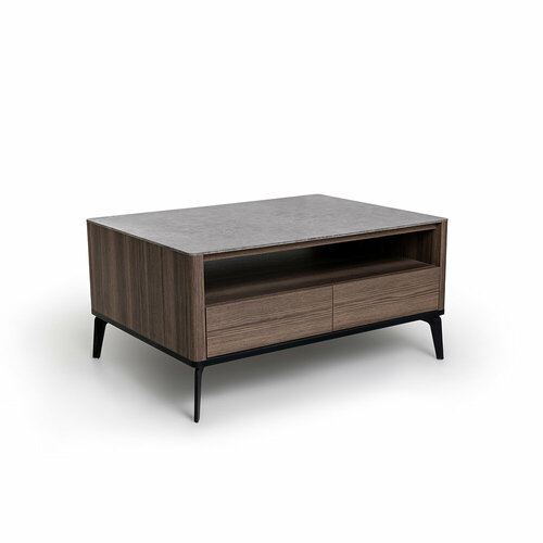 Журнальный стол цвет корпуса дуб серый, цвет топа коричневый песок, (Габариты: 950 x 700 x 490 mm)