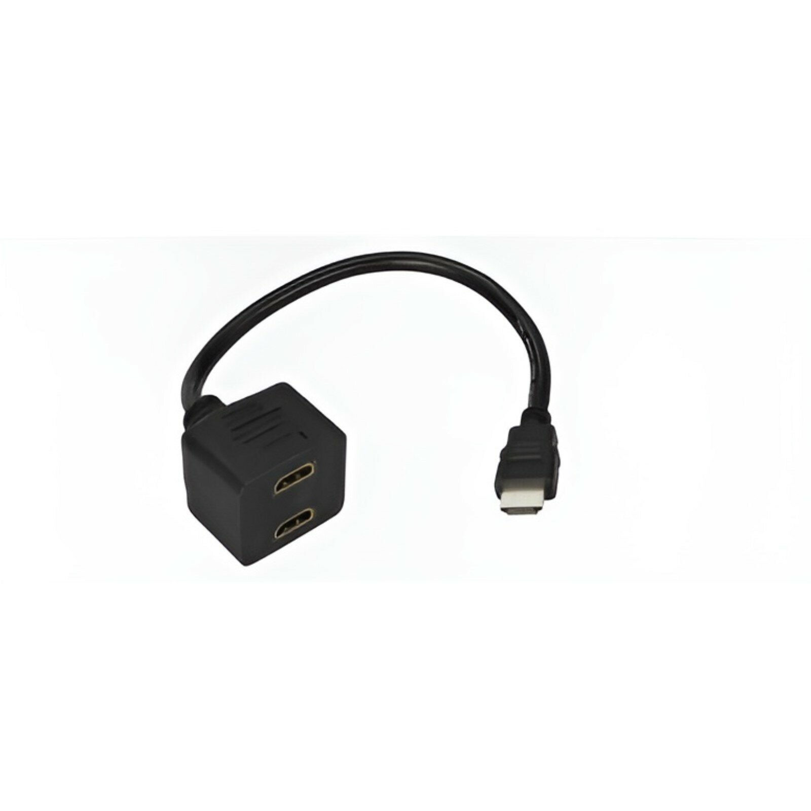 Переходник HDMI (m) - 2xHDMI (f), черный