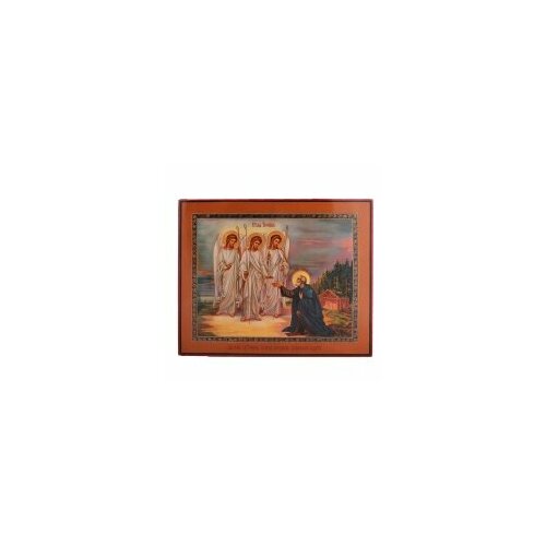 Икона Явление Святой Троицы Александру Свирскому 32х40 #115056 икона печать на дереве 13х16 явление пресвятой троицы александру свирскому 83446