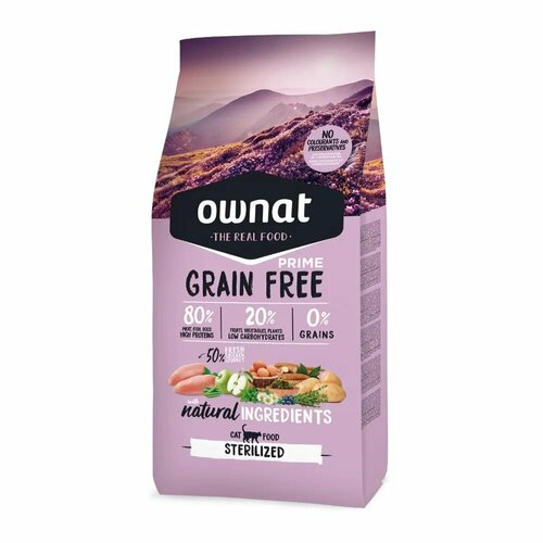 Adult Sterilized GRAIN FREE сухой корм Ownat для стерилизованных кошек, 1 кг