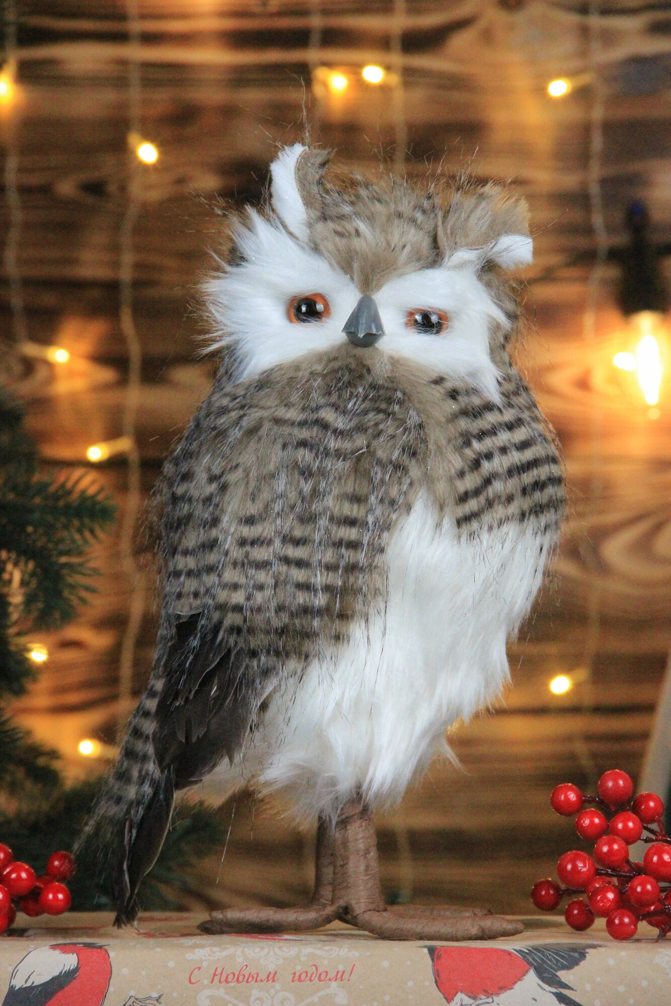 Новогодняя игрушка на елку "Сова", 30 см, 1 шт