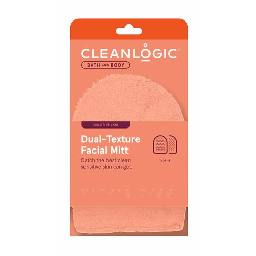 Рукавичка для массажа и пилинга лица Cleanlogic Bath & Body Dual-Texture Facial Mitt набор из 2 мочалок перчаток для массажа и пилинга cleanlogic bath