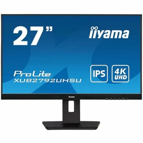 Iiyama Монитор LCD IIYAMA 27 XUB2792UHSU-B5 IPS 3840x2160 60Hz 4ms 178178 350cd 10001 10bit8bitFRC DVI HDMI20 DisplayPort12 2xUSB30 2x2W Pivot VESA 5657000₽