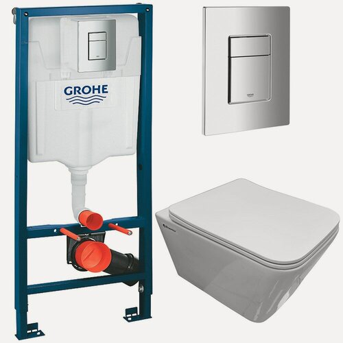 Изображение товара Инсталляция Grohe Solido 38811000 + унитаз Bloomix Regnum 1202 безободковый с сиденьем