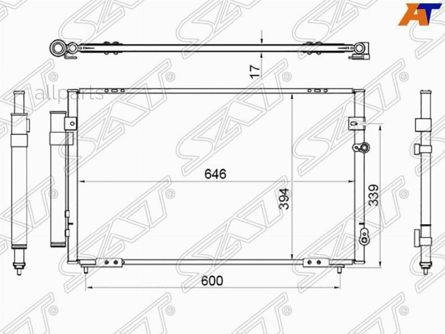 SAT ST-LX31-394-0 Радиатор кондиционера Lexus GS 97-04 / Toyota Aristo 97-04