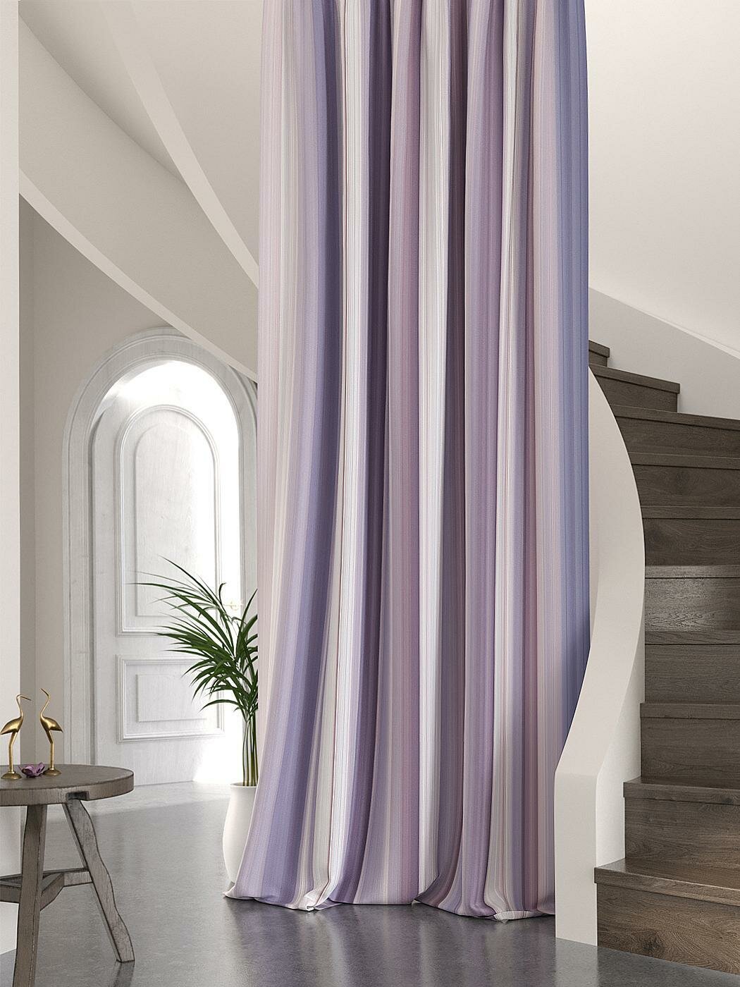 фото Портьера Габардин AT HOME / шторы в комнату 150х260 см / Киолинс (фиолетовый)