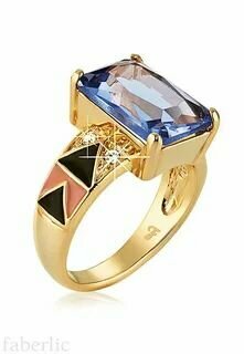 Кольцо Florange, кристаллы Swarovski, стекло, размер 18, золотой