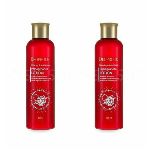 Deoproce Whitening And Anti-Wrinkle Pomegranate Lotion Лосьон, 260 мл, 2 штуки. тонер deoproce pomegranate whitening and anti wrinkle skin 260 мл