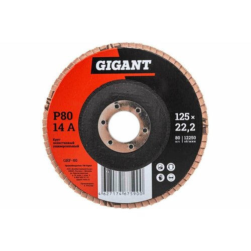 Круг лепестковый торцевой 125x222 мм P80 Gigant GRF-80 462₽